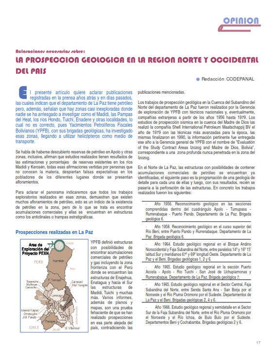 Petropress 2 | La prospección geológica en la región del norte y occidental del país