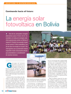 Petropress 6 | Caminando hacia el futuro la energía solar fotovoltaica en Bolivia