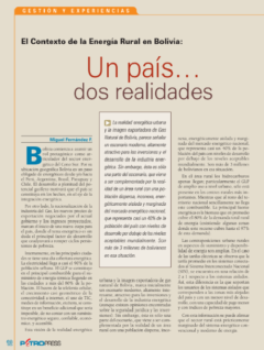 Petropress 6 | El contexto de la energía rural en Bolivia un país dos realidades