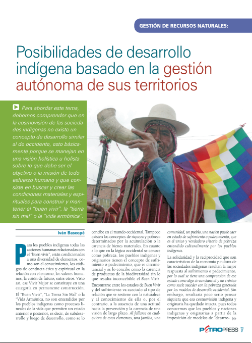 Petropress 7 | Posibilidades de desarrollo indígena basado en la gestión autónoma de sus territorios