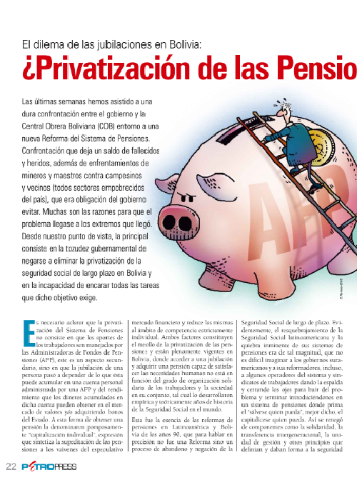 Petropress 11 | El dilema de las jubilaciones en Bolivia ¿Privatización de las pensiones o Seguridad Social?