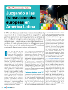 Petropress 11 | Tribunal Permanente de Los Pueblos Juzgando a las transnacionales europeas en América Latina