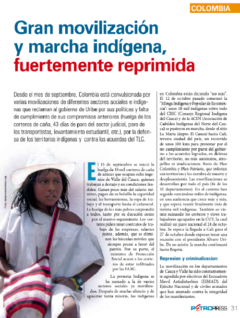 Petropress 12 | Colombia Gran movilización y marcha indígena fuertemente reprimida