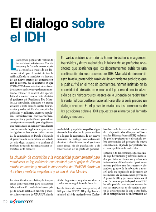 Petropress 12 | El dialogo sobre el IDH