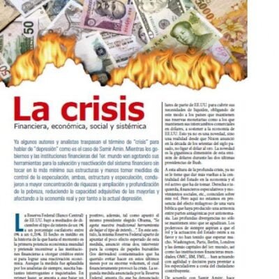 Petropress13_ART2_La crisis financiera, economica, social y sistemica
