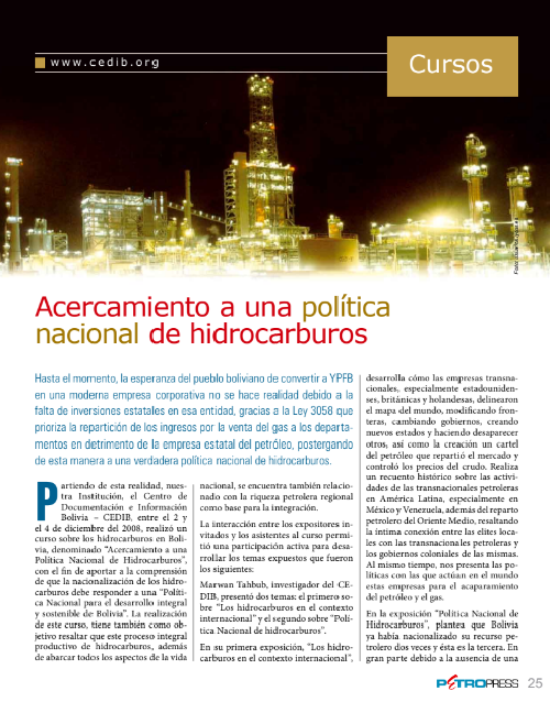 Petropress 13 | Acercamiento a una política nacional de hidrocarburos