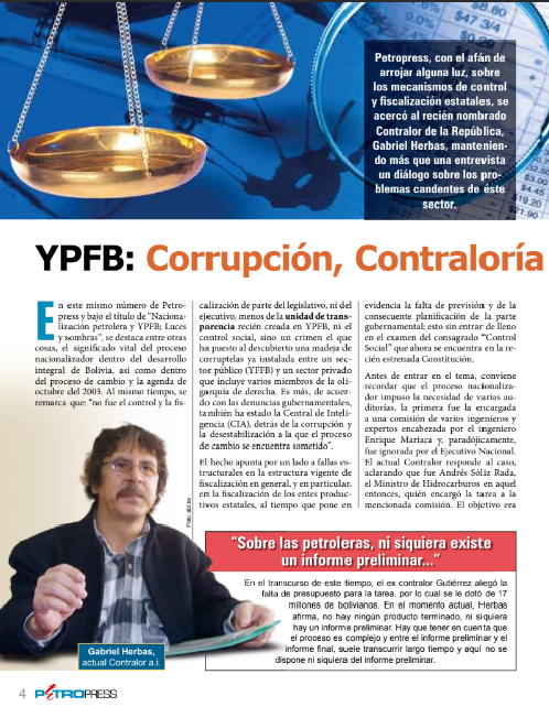 Petropress 14 | YPFB Corrupción Contraloría y auditorías