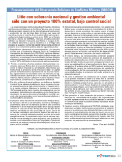 Petropress 15 | Pronunciamiento OBCOM Litio con soberanía nacional y gestión ambiental