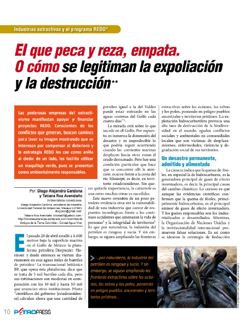 Petropress 21 | El que peca y reza empata o cómo se legitiman la expoliación y la destrucción