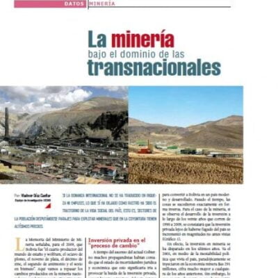 La mineria bajo el dominio de las transnacionales