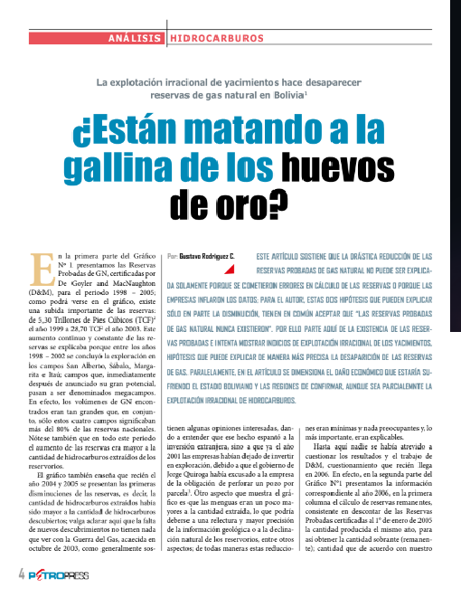 Petropress 23 | La explotación irracional de yacimientos en Bolivia ¿Están matando a la gallina de los huevos de oro?