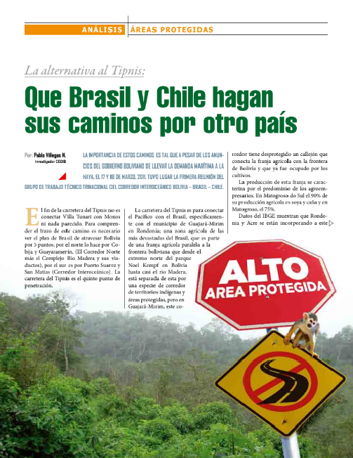 Petropress 26 | La alternativa al Tipnis que Brasil y Chile hagan sus caminos por otro país