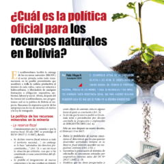 Petropress 28 | ¿Cuál es la política oficial para los recursos naturales en Bolivia?