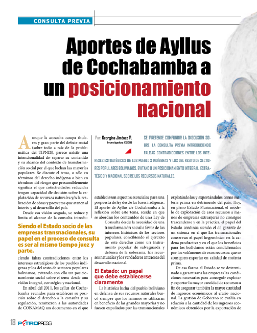 Petropress 28 | Aportes de Ayllus de Cochabamba a un posicionamiento nacional