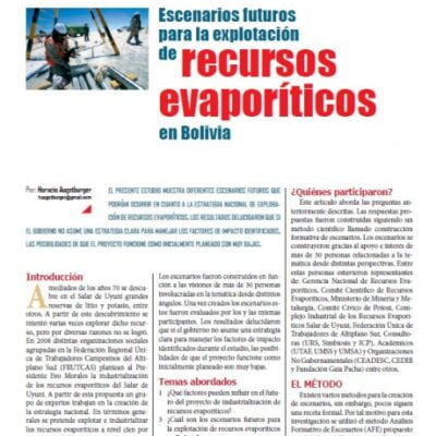 Escenarios futuros para la explotacion de recursos evaporiticos en Bolivia