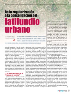 Petropress 31 | De la regularización a la consolidación del latifundio urbano