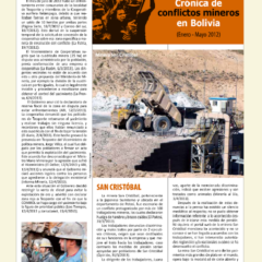 Petropress 31 | Cronología de conflictos mineros en Bolivia enero a mayo 2012