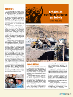 Petropress 31 | Cronología de conflictos mineros en Bolivia enero a mayo 2012