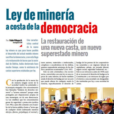 Ley minera a costa de la democracia