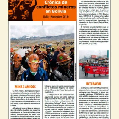 Crónica de conflictos mineros en Bolivia (Julio - Noviembre, 2014)