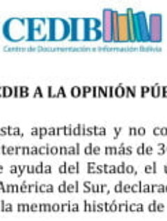 El CEDIB a la opinión pública (10.08.2015)