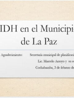 IDH en el Municipio de La Paz (3.2.16)