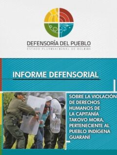 Informe Defensoría del Pueblo Bolivia. Sobre la violación de derechos humanos de la Capitanía Takovo Mora.