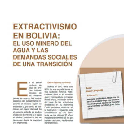 Extractivismo en Bolivia. El uso minero del agua y las demandas sociales