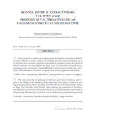 Bolivia entre el extractivismo y el Buen Vivir | Artículo en la Revista Lan Harremanak