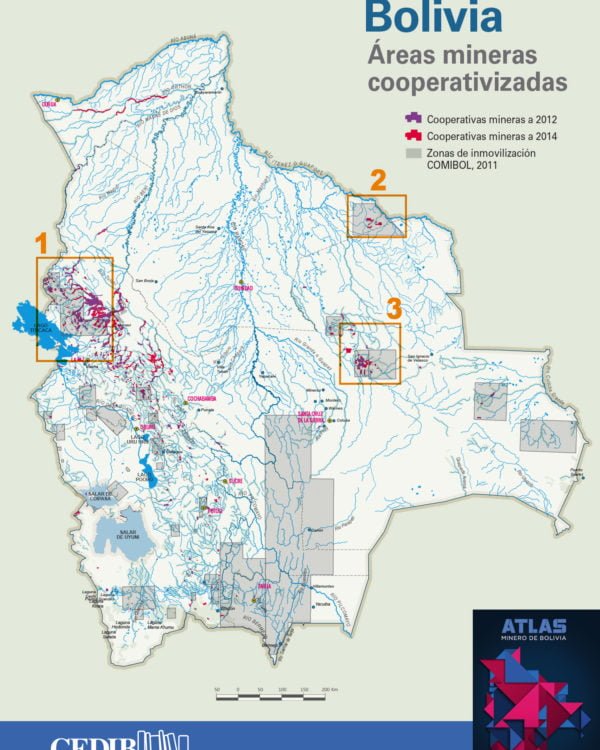 Mapa interactivo: Áreas mineras cooperativizadas (Atlas Minero de Bolivia) Mapa interactivo: Áreas mineras cooperativizadas (Atlas Minero de Bolivia)