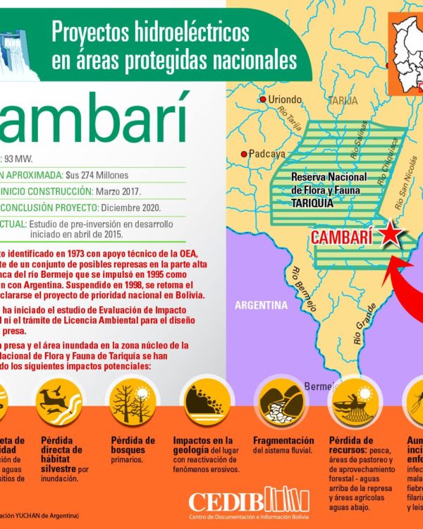 Cambarí: Proyectos hidroeléctricos en áreas protegidas de Bolivia Cambarí: Proyectos hidroeléctricos en áreas protegidas de Bolivia