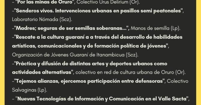 Micros para Avanzar: Proyectos seleccionados Micros para Avanzar: Proyectos seleccionados