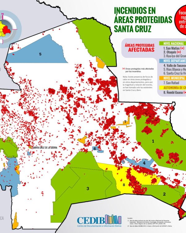 Mapa: Incendios en áreas protegidas (2 al 27 de agosto 2019) Mapa: Incendios en áreas protegidas (2 al 27 de agosto 2019)