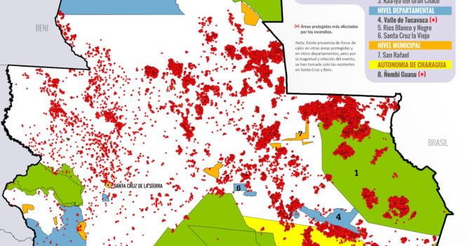 Mapa: Incendios en áreas protegidas (2 al 27 de agosto 2019) Mapa: Incendios en áreas protegidas (2 al 27 de agosto 2019)