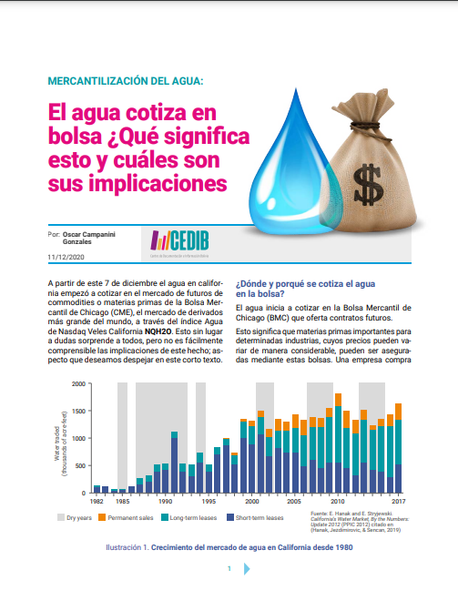 Mercantilización del Agua | El agua cotiza en bolsa ¿Qué significa esto y cuáles sus implicaciones?