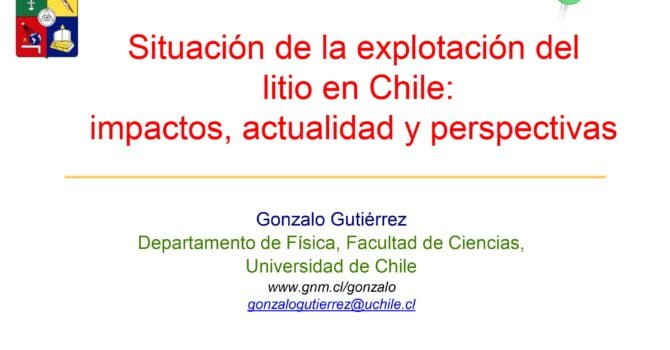 Situación de la explotación del litio en Chile: impactos, actualidad y perspectivas (22.2.21) Situación de la explotación del litio en Chile: impactos, actualidad y perspectivas (22.2.21)