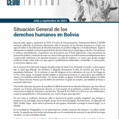 Cedib Informa | Reporte de Derechos Humanos en Bolivia julio a septiembre 2023