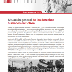 Cedib Informa | Reporte de Derechos Humanos en Bolivia enero a marzo 2023