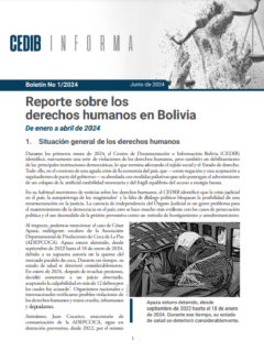 Cedib Informa | Reporte de Derechos Humanos en Bolivia enero a abril 2024