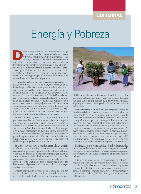 Petropress 6 Editorial | Energía y Pobreza