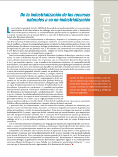 Petropress 20 Editorial | De la industrialización de los recursos naturales a su no industrialización