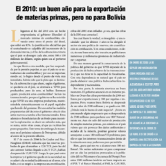 Petropress 23 Editorial | El 2010 un buen año para la exportación de materias primas pero no para Bolivia