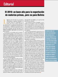 Petropress 23 Editorial | El 2010 un buen año para la exportación de materias primas pero no para Bolivia