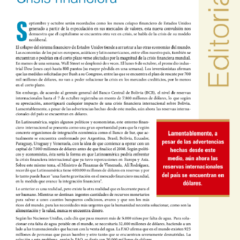 Petropress 12 Editorial | Crisis financiera