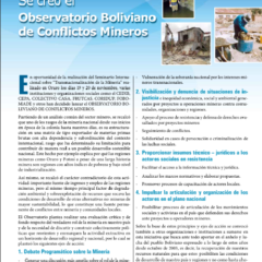 Petropress 13 | Se creó el Observatorio Boliviano de Conflictos Mineros