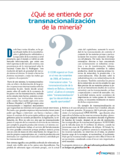 Petropress 13 | ¿Qué se entiende por transnacionalización de la minería?