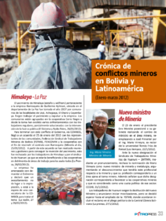 Petropress 28 | Cronología de conflictos mineros en Bolivia y Latinoamérica Enero a marzo 2012