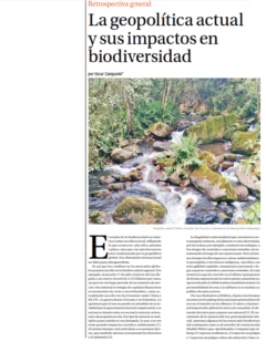 La geopolítica actual y sus impactos en biodiversidad | Artículo en Revista Le Monde Diplomatique