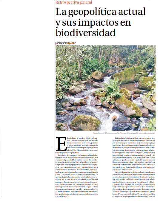 La geopolítica actual y sus impactos en biodiversidad | Artículo en Revista Le Monde Diplomatique