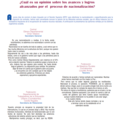 Petropress 3 | ¿Cuál es su opinión sobre los avances y logros alcanzados por el  proceso de nacionalización?